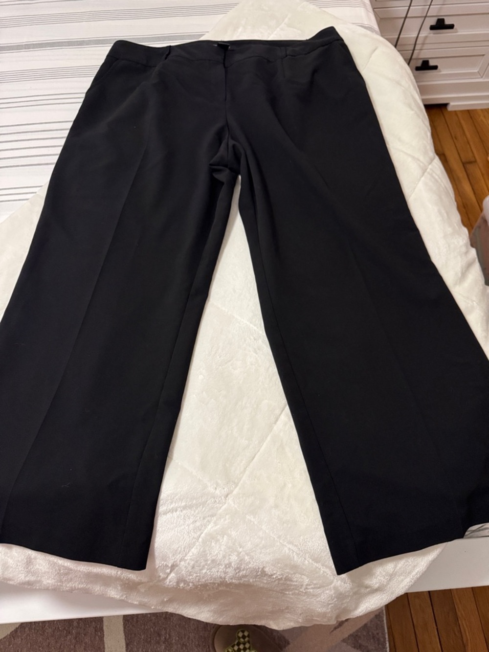 Ashley Stewart Black Wide-Leg Trousers